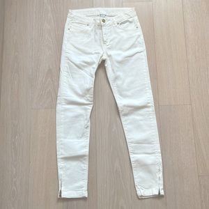 Zara Girl white stretch denim with zippers, size 11-12 years old 152 cm
